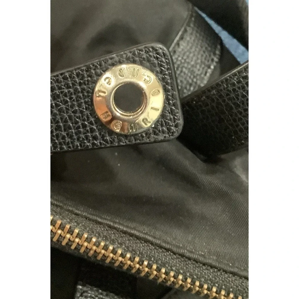 Henri Bendel Small Jetsetter Backpack Black Canvas Gold Hardware